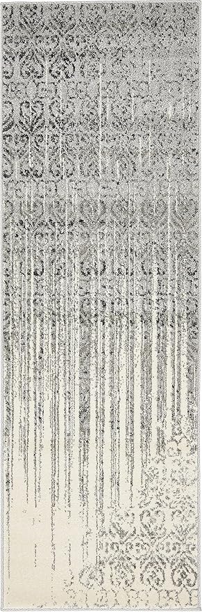 Unique Loom Del Mar Collection Area Rug - Jennifer (2' x 6' 1" Runner, Gray/ Black)