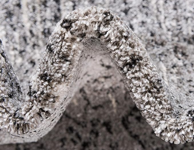 Unique Loom Del Mar Collection Area Rug - Jennifer (2' x 6' 1" Runner, Gray/ Black)