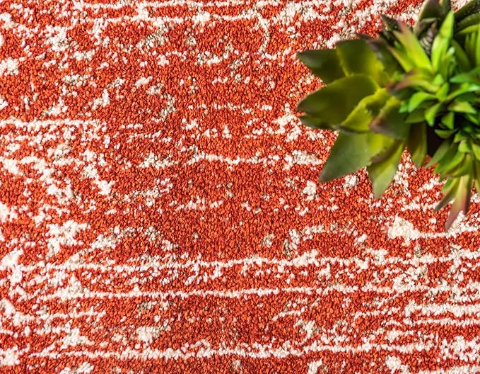 Unique Loom Del Mar Collection Area Rug - Jennifer (3' 3" x 5' 3" Rectangle, Red/ Beige)