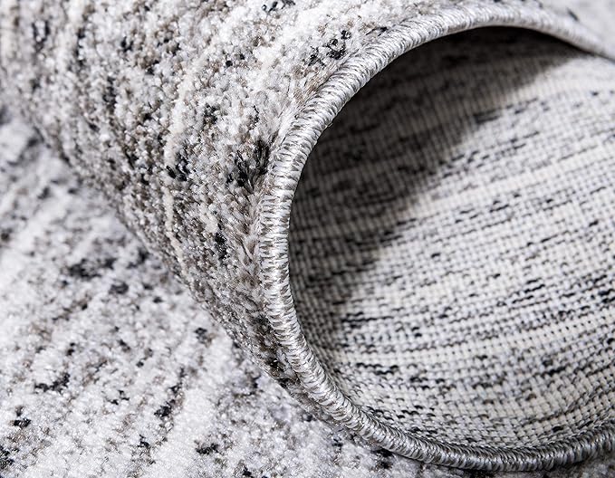 Unique Loom Del Mar Collection Area Rug - Jennifer (2' x 6' 1" Runner, Gray/ Black)