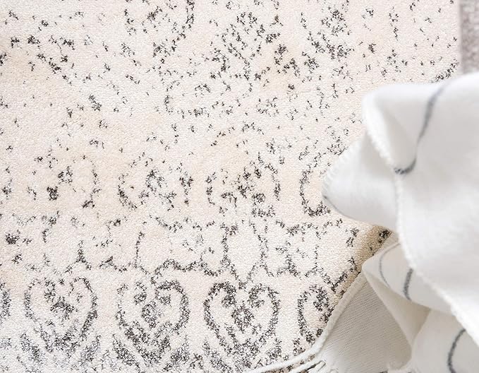 Unique Loom Del Mar Collection Area Rug - Jennifer (2' x 6' 1" Runner, Gray/ Black)